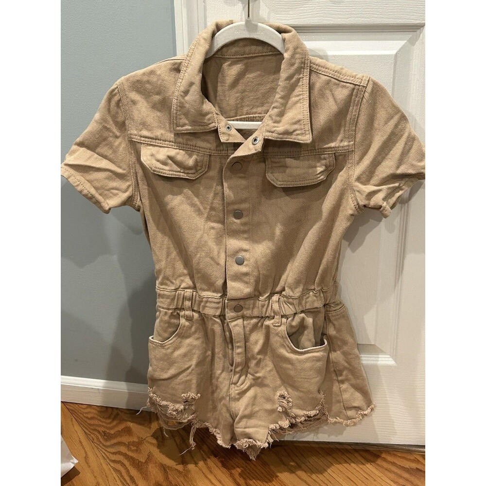 Shein Women's “Distressed” Cotton Romper Size M